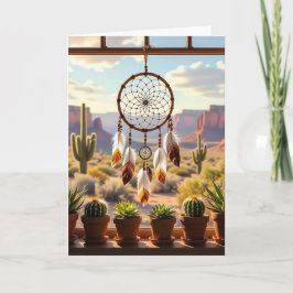 Dreamcatcher, Desert Canyons, Cacti Birthday Kort