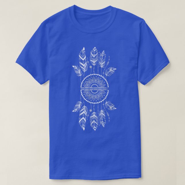 Dreamcatcher Feathers Native Dreams Indian Esoteri T Shirt (Design framsida)