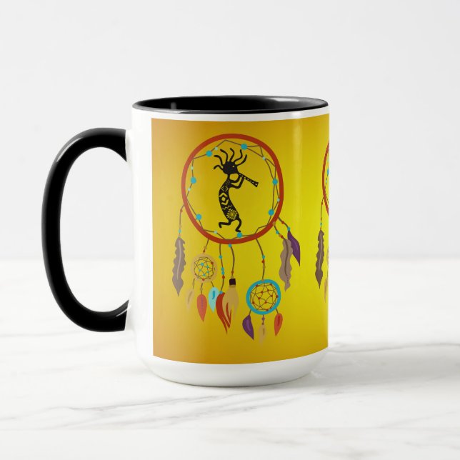 Dreamcatcher fjäthers Kokopelli Mugg (Vänster)