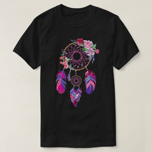 Dreamcatcher för Women Girls Boho Dream Catcher T Shirt (Design framsida)