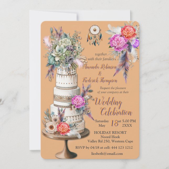 Dreamcatcher i ett Bohemiskt tema Inbjudningar (Framsida)