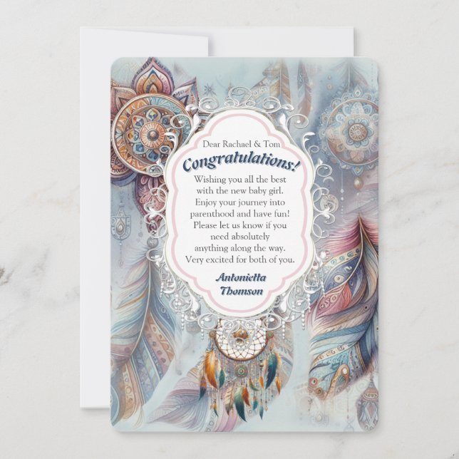 Dreamcatcher i ett Bohemiskt tema Inbjudningar (Framsida)