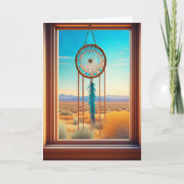 Dreamcatcher i ett Desert-fönster Kort