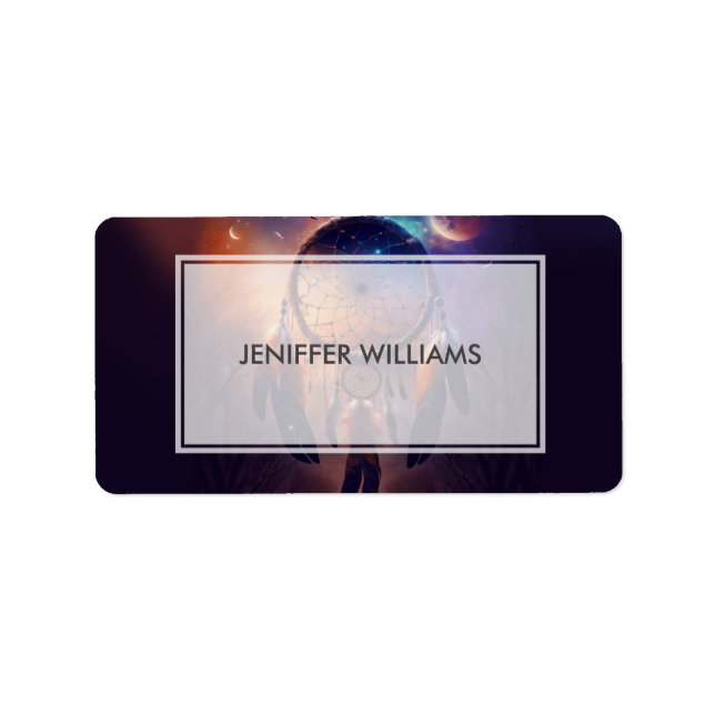 Dreamcatcher i skogskog adressetikett (Framsidan)