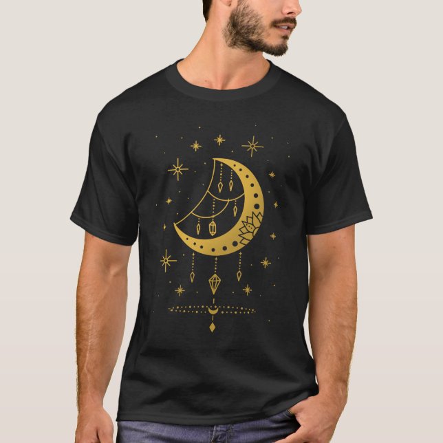 Dreamcatcher Måne Andlig Crescent Astronomy T Shirt (Framsida)
