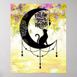 Dreamcatcher med katt | Följ dina drömmar Poster