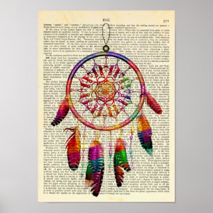 Dreamcatcher Native American Andlig Poster
