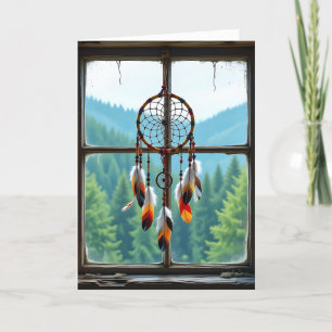 Dreamcatcher och berg Grattis på födelsedagen Kort