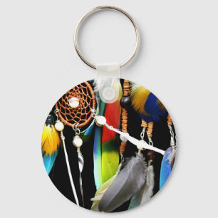Dreamcatcher och fjädrar nyckelring