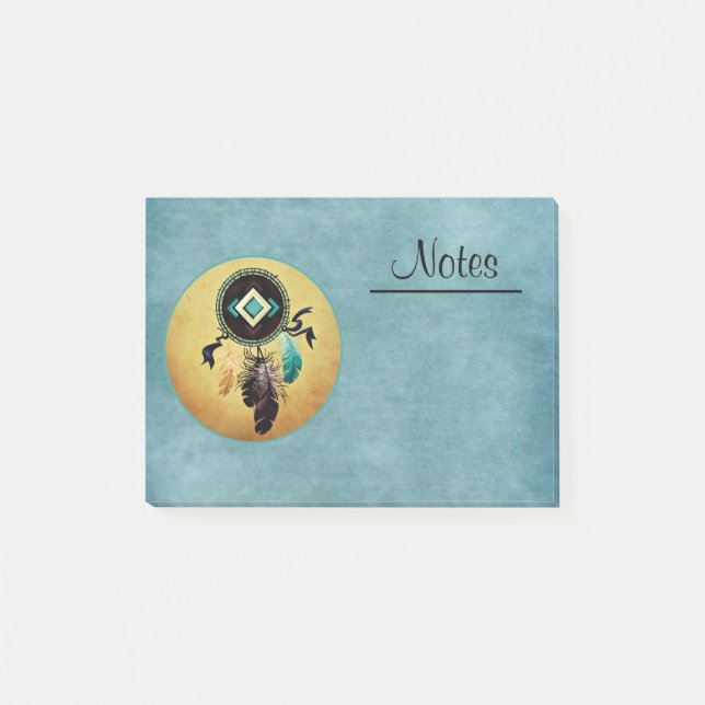 Dreamcatcher på en blå bakgrund post-it block (Framsida)