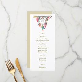 Dreamcatcher Prow Bröllop Menu Meny