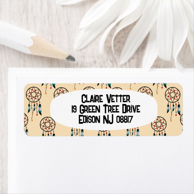 Dreamcatcher Repeat Returadress Etikett (Insitu)