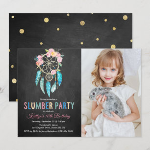 Dreamcatcher Slumber Party oavsett ålder Foto Inbjudningar