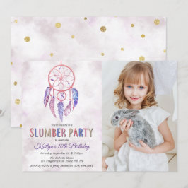 Dreamcatcher Slumber Party Valfri ålder Fotofödels Inbjudningar