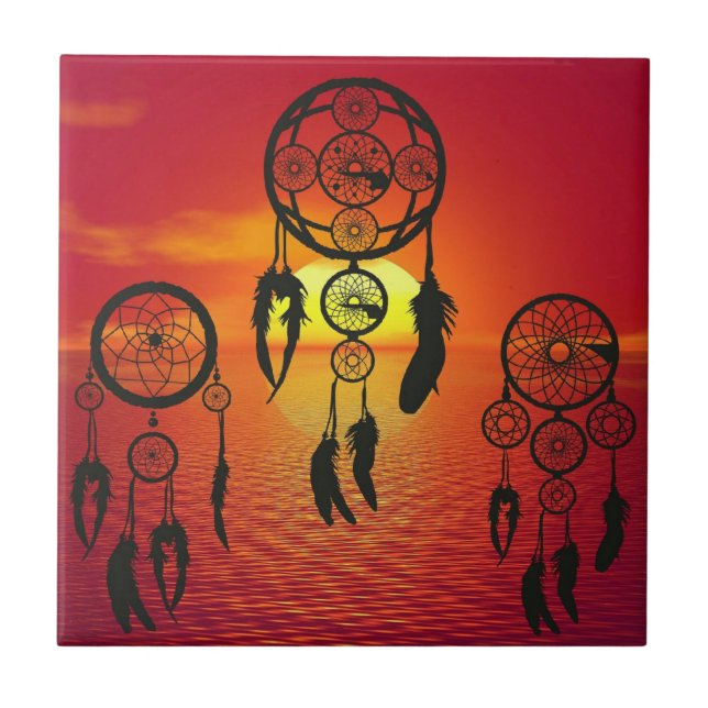 Dreamcatcher Sunset Kakelplatta (Framsidan)
