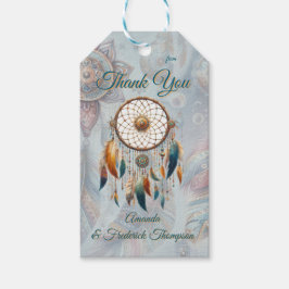 Dreamcatchers i ett bohemskt tema presentetikett