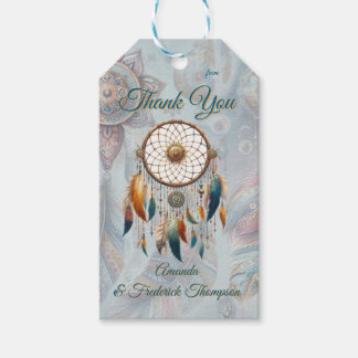 Dreamcatchers i ett bohemskt tema presentetikett