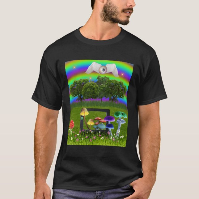 Dreamcore Aesthetic Svamproom Öga with Vingar Kons T Shirt (Framsida)