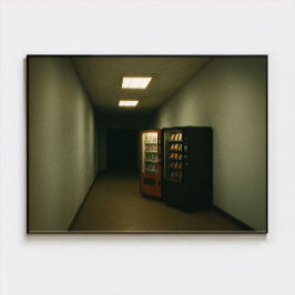 Dreamcore Liminal Hallway med Vending Maskin Fototryck