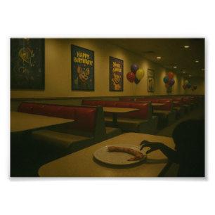 Dreamcore Restaurant med entitet - liminal Surreal Fototryck