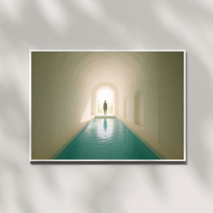 Dreamcore Swimming Bassäng med Entity - Liminal Fototryck