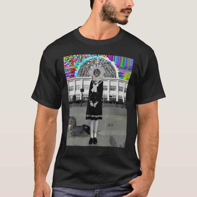 Dreamcore Weirdcore Aesthetic Surreal Yandere Glit T Shirt (Framsida)
