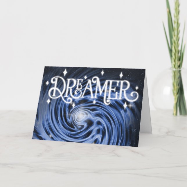 "Dreamer" Blue Vortex i rymden "Grattis på födelse Kort (Framsida)