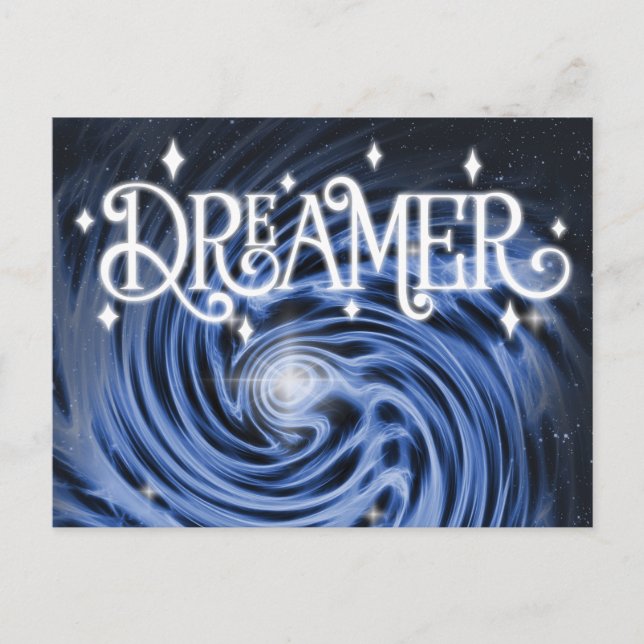 "Dreamer" Blue Vortex i Rymden Vykort (Framsida)