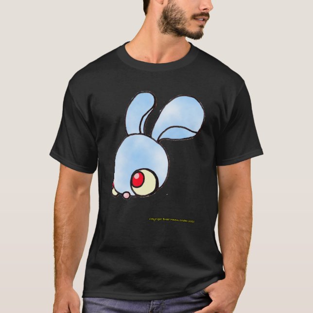 Dreamer Bunny på en svart T Shirt (Framsida)