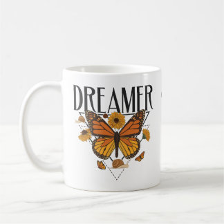 Dreamer Butterfly Cute Inspirational Butterfly Kaffemugg