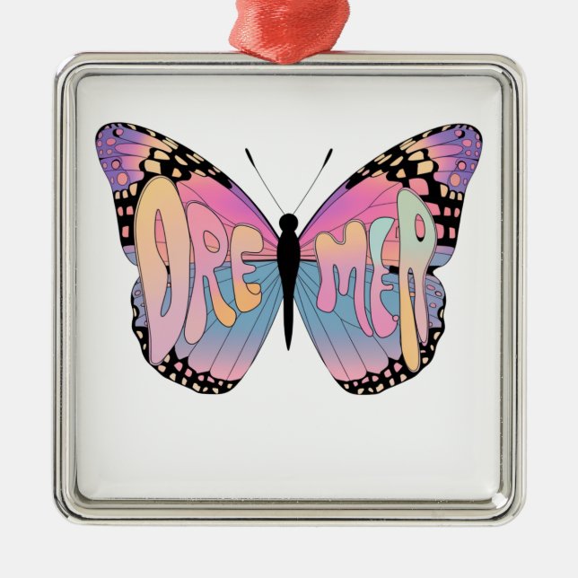 Dreamer Butterfly Vibes Julgransprydnad Metall (Framsidan)