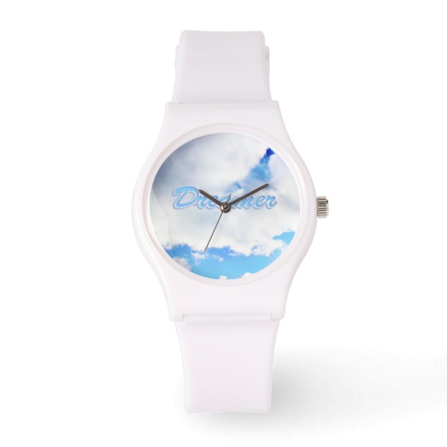 Dreamer Puffy White Clouds och Blå himmel Armbandsur (Framsida)