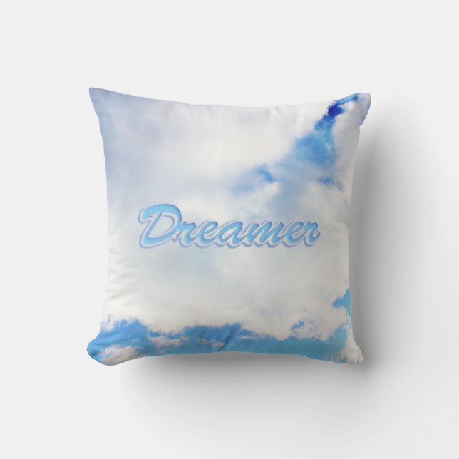 Dreamer Puffy White Clouds och Blå himmel Kudde (Framsida)