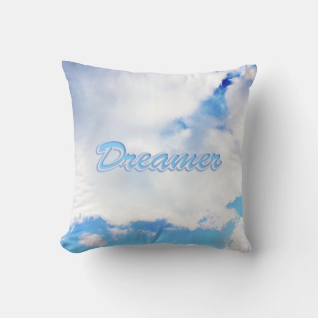 Dreamer Puffy White Clouds och Blå himmel Kudde (Framsida)