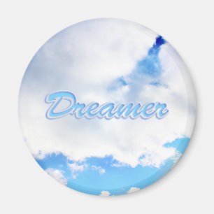 Dreamer Puffy White Clouds och Blå himmel Magnet