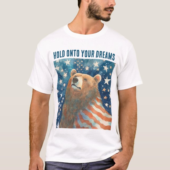 Dreamer Stars och stripes Bear T Shirt (Framsida)