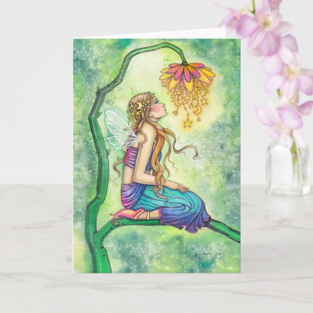 Dreamer Watercolor Flower Fairy Art Kort (Orkide)
