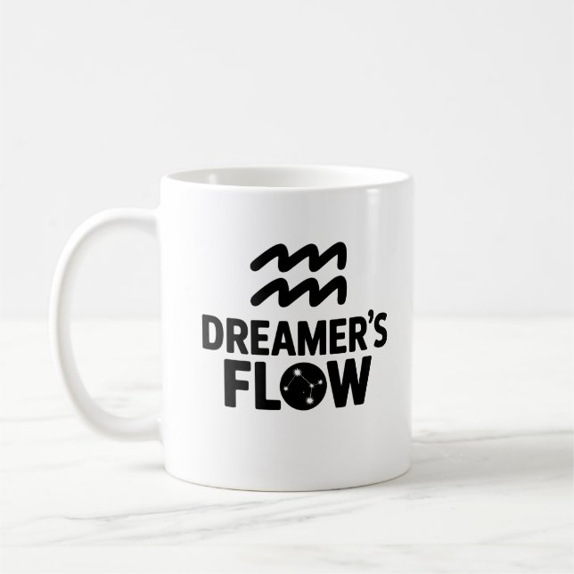 Dreamers flöde Mugg - Aquarius Zodiac Kopp (Vänster)