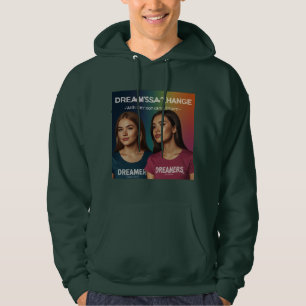 Dreamers Spark Change - Multifärgad inspirational Hoodie