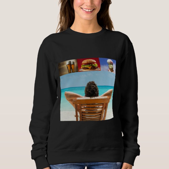 Dreaming about sleeping on the beach with beer ham t shirt (Framsida)