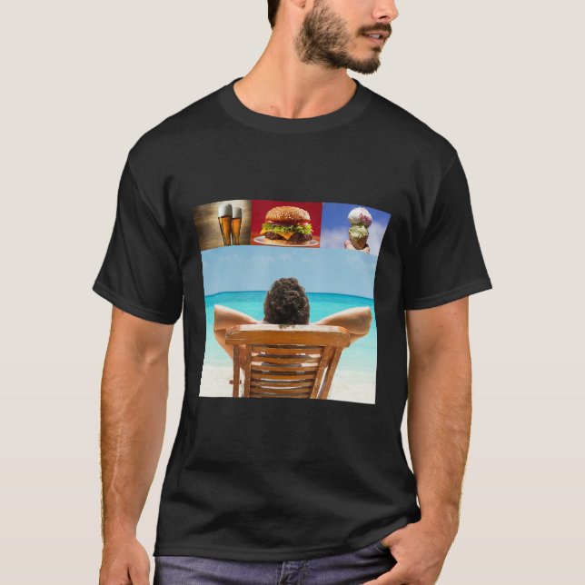 Dreaming about sleeping on the beach with beer ham t shirt (Framsida)