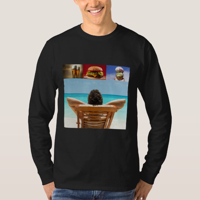 Dreaming about sleeping on the beach with beer ham t shirt (Framsida)
