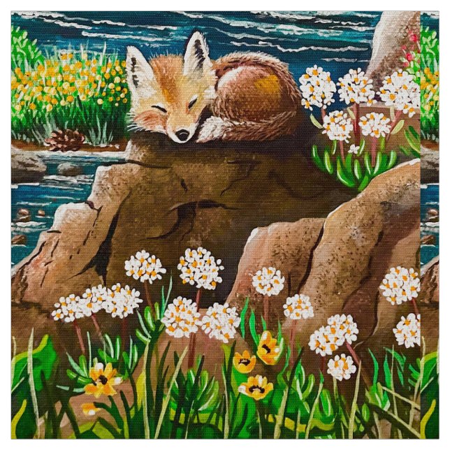 Dreaming av Roligt Fox Fabric Tyg (Provkarta)