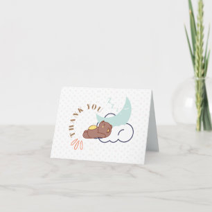 Dreaming Baby Bear on Cloud Baby Shower Tack Kort