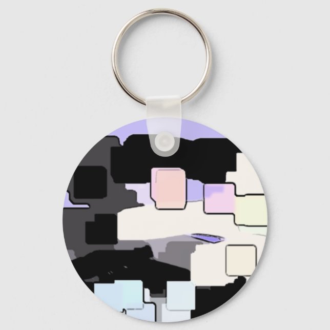 "Dreaming Blue" Geometric Art Nyckelring (Framsida)