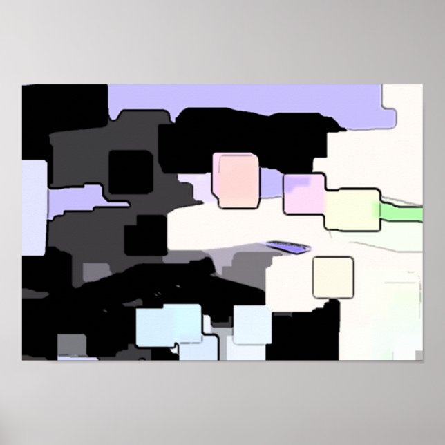 "Dreaming Blue" Geometric Art Poster (Framsidan)