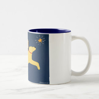 Dreaming-Blue mugg-Stephen Huneck Två-Tonad Mugg