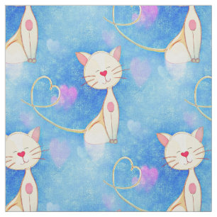 Dreaming Cat Fabric Tyg