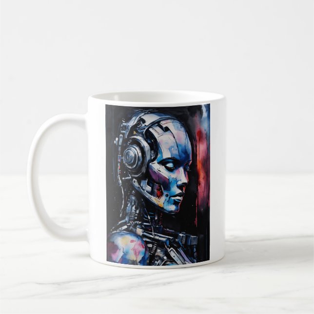 Dreaming Cyborg: A Fusion of Technology and Humani Kaffemugg (Vänster)