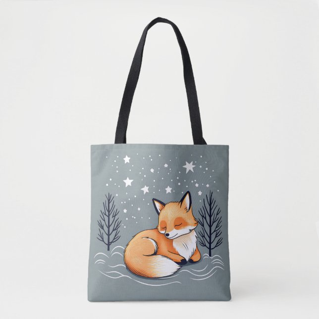Dreaming Fox Night Himmel Tygkasse (Framsida)